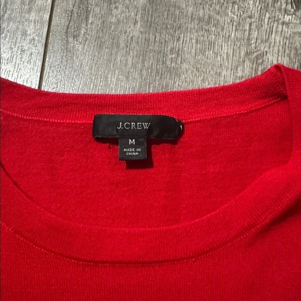 J.Crew Red Margot Crewneck Sweater 100% merino wool M